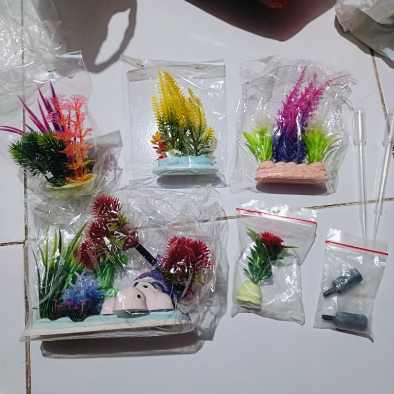 1 Paket Hiasan Tanaman Aquarium Ikan Aksesoris