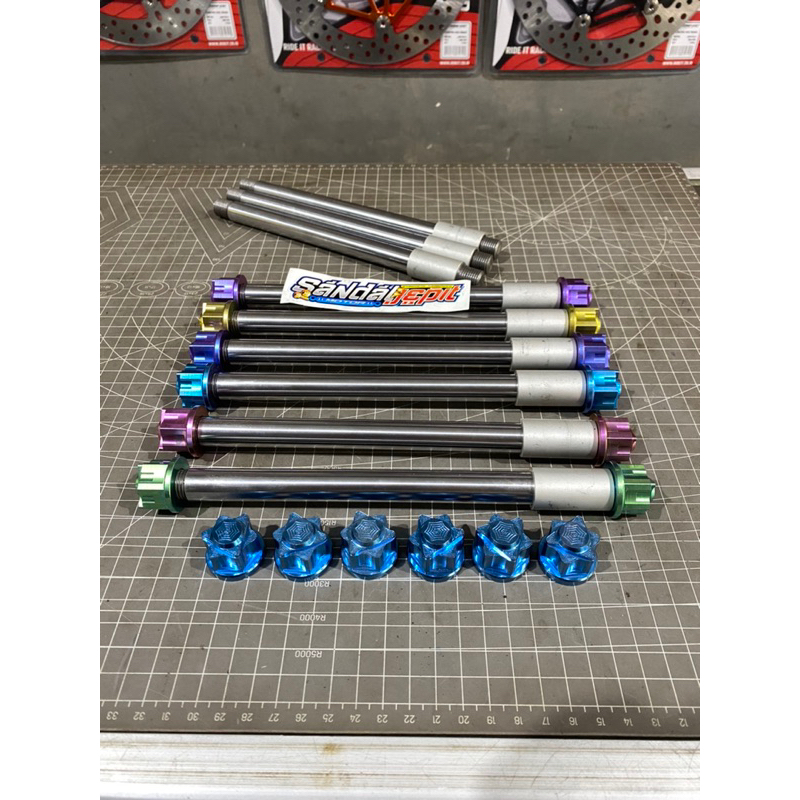 AS RODA DEPAN NINJA R RR SS TITANIUM ORIGINAL GR5 AS RODA DEPAN NINJA R RR SS STAINLESS SET TITANIUM