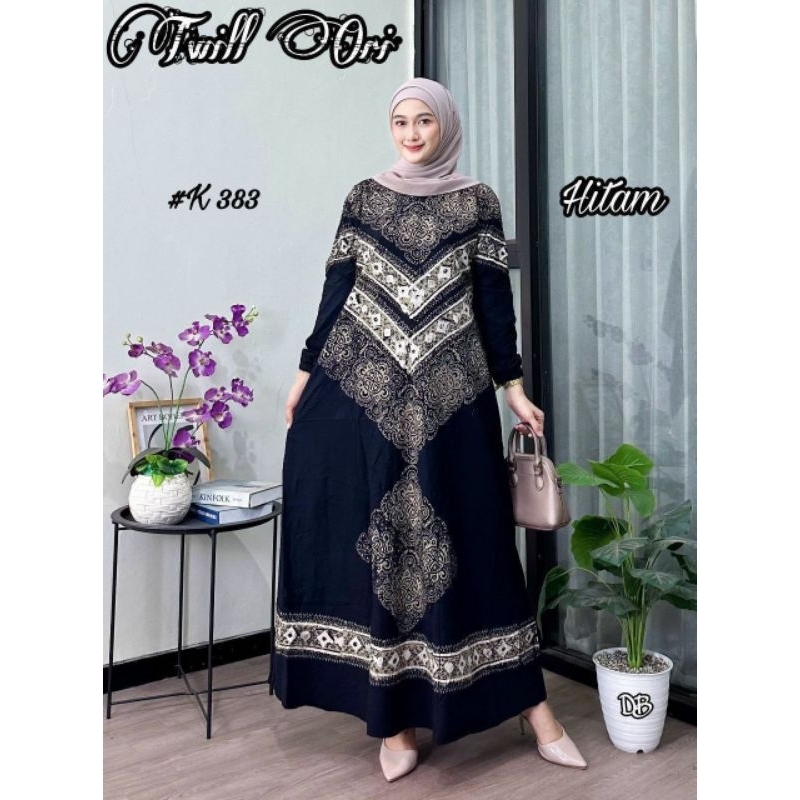 Gamis matt twill original hitam