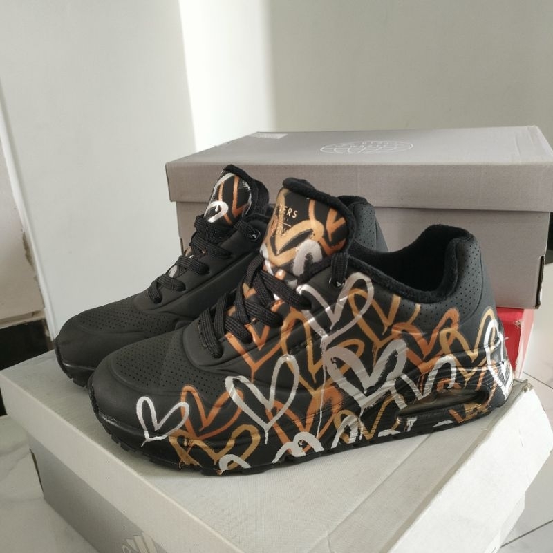 Skechers Uno Black Metalic Original Preloved