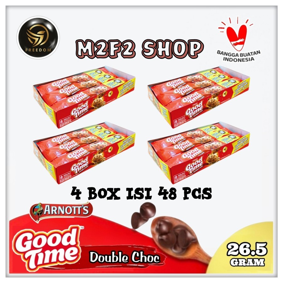 

Good Time Double Choco Cips Cookies Kukis Cokelat - 26,5 gr (Kemasan 4 Box)