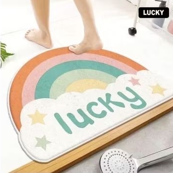 KESET LANTAI BULU PREMIUM | KESET KAKI KARAKTER RAINBOW