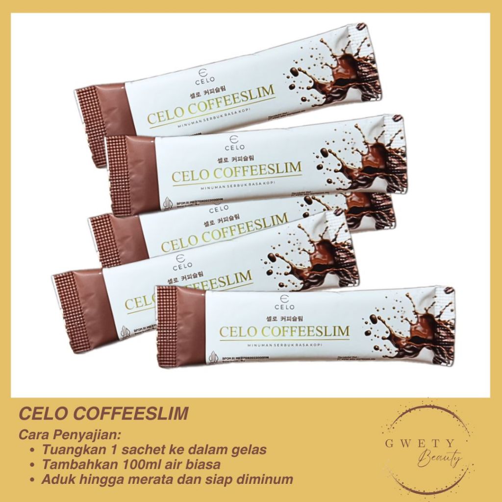 CELO COFFEE SLIMMING ( 5 SACHET ) MINUMAN PELANGSING || GWETY BEAUTY