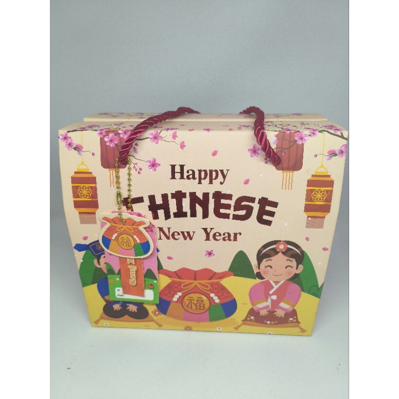 

Hampers Imlek Chinese New year JC (B) Hampers Set isi 2 Toples 300g / Toples + box CNY + free kartu ucapan CNY