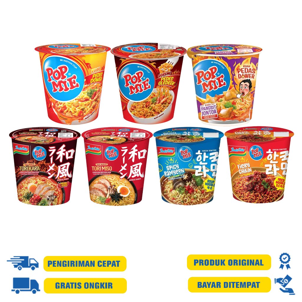 

POP MIE CUP 75 | 77 GR | 70 GR - FIERY CHIKIN | SPICY RAMYEON | TORIMISO |TORIKARA| PANGSIT JONTOR