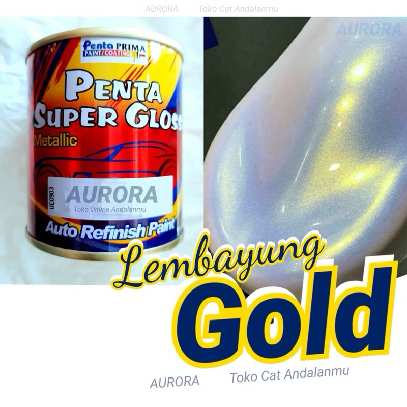 Cat Lembayung Emas Penta Super Gloss Mutiara Lembayung Emas | Pearl Gold Lembayung Kuning Pear Mas K