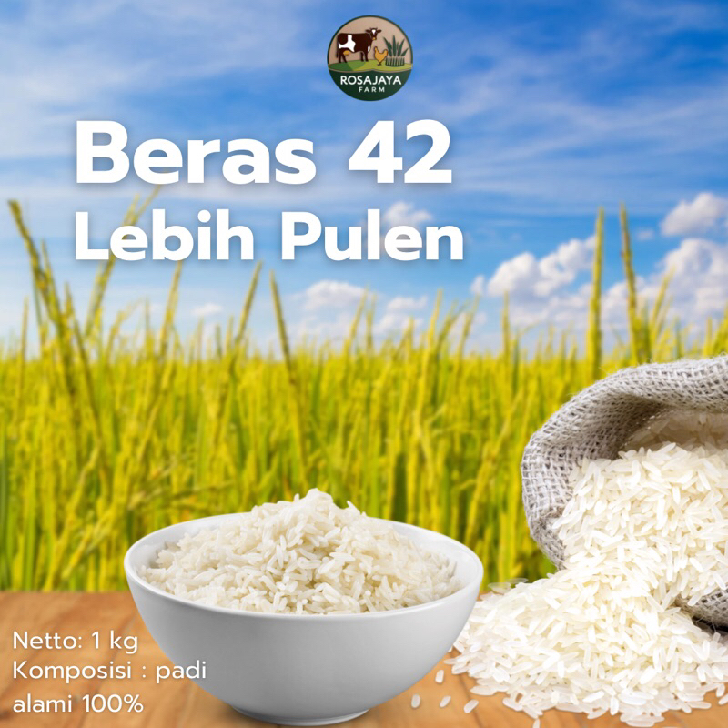 

ROSAJAYA Beras 1 kg Varietas 42 Lebih Pulen