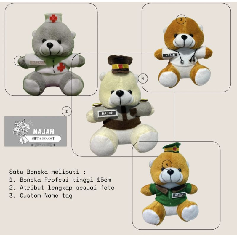 Boneka Profesi ,Boneka polisi ,boneka tentara ,boneka dokter, boneka suster ,boneka mini ,boneka mur