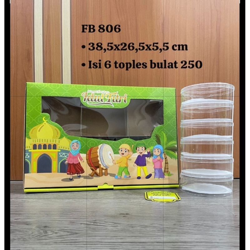 

KARDUS LEBARAN 6 TOPLES 10 lembar DOS parcel idul fitri BAHAN eflute 250 gram 250gram kotak hampers