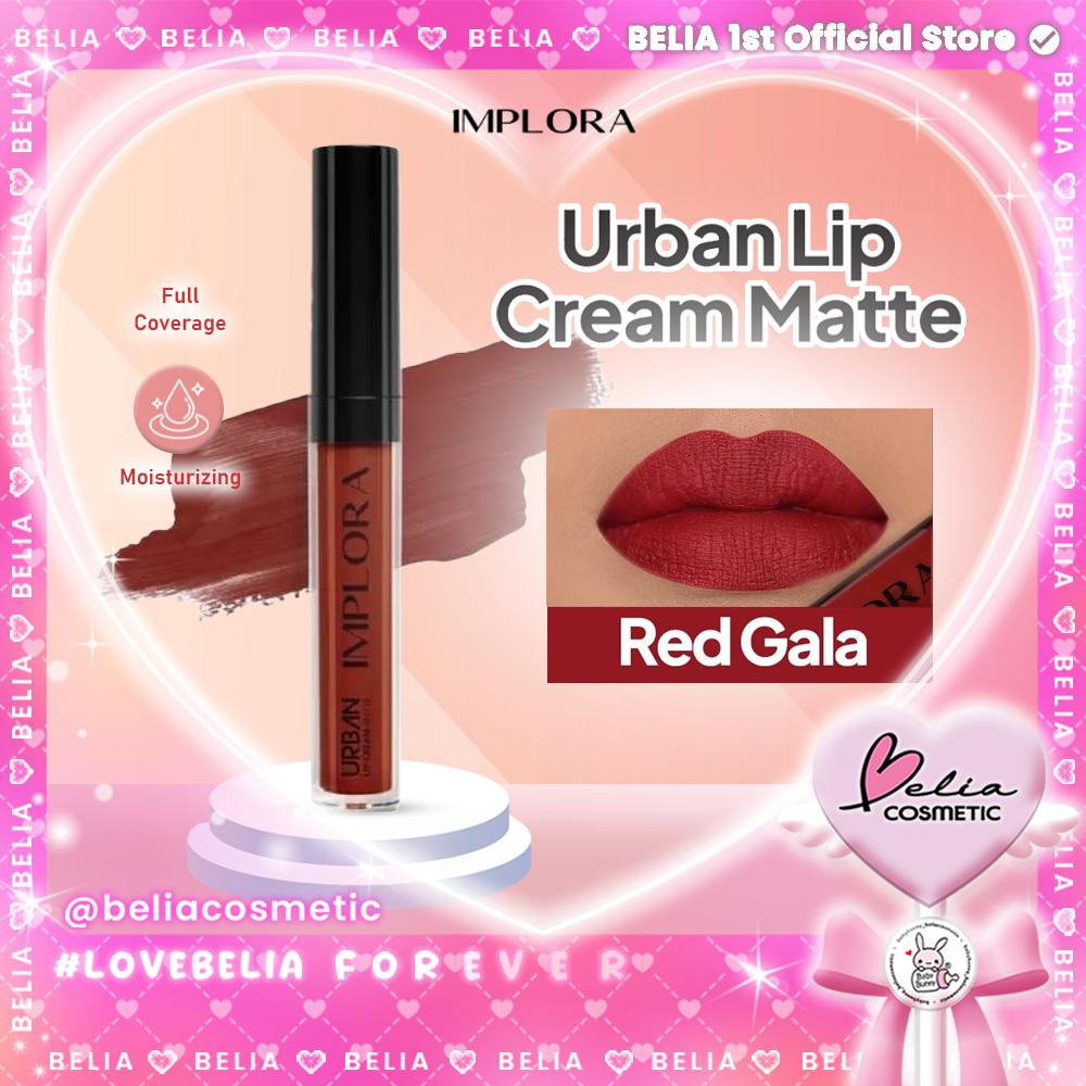 ❤ BELIA ❤ Implora Urban Lip Cream Matte 20 Red Gala | Lipstick | vitamin E | Mudah diaplikasikan