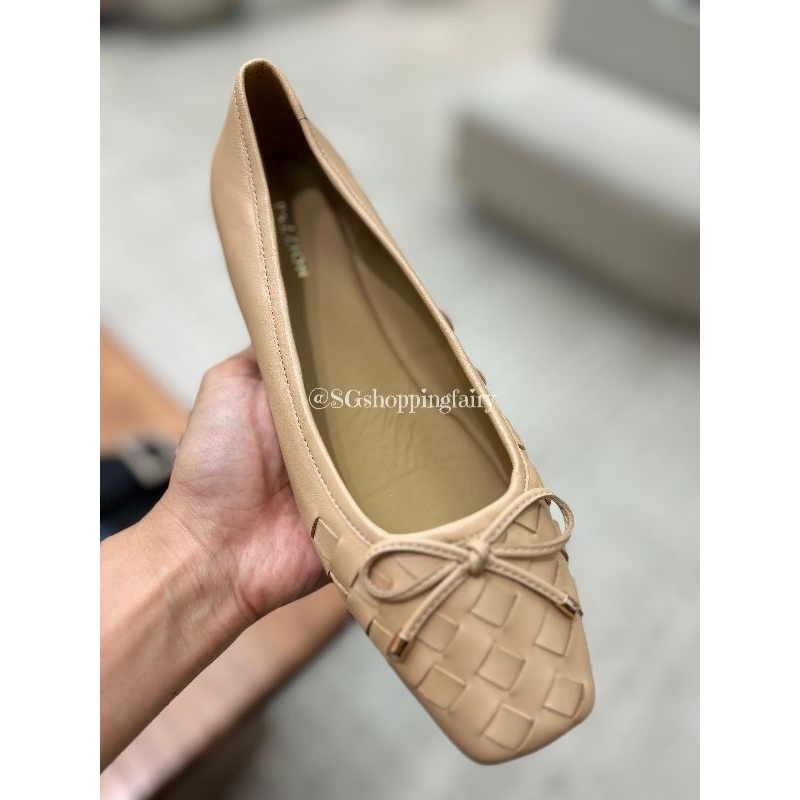 PRE ORDER - PAZZION ORIGINAL KATELYN WOVEN BOW FLATS ALMOND