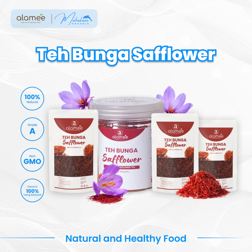 

ALAMEE Teh Bunga Safflower Saff Flower Tea Organik Kering Herbal Alami