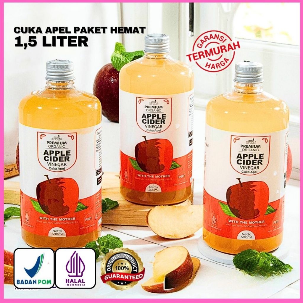 

Suur Lemoen - Cuka Apel Bundle 3 x 500ml - Diet Detox Alami - Apple Cider Vinegar Premium Organic