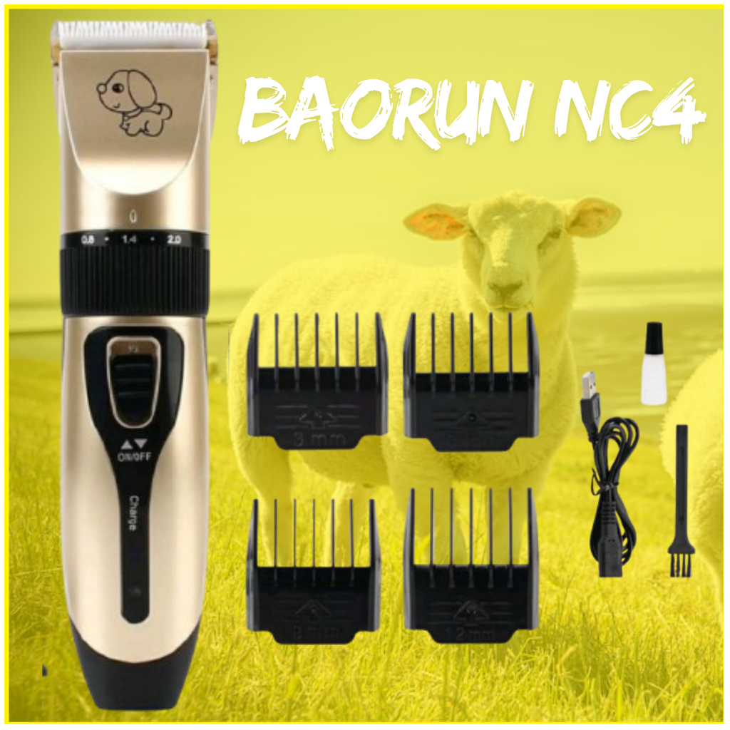 PROMO BaoRun Alat mesin cukur domba elektrik tanpa kabel super tajam grooming hewan