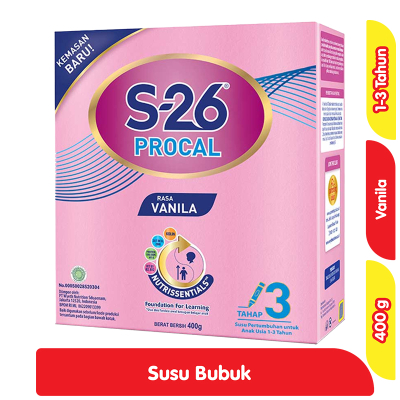 

S-26 Procal Tahap 3 Susu Pertumbuhan Anak 1-3 Tahun Vanila 400 g