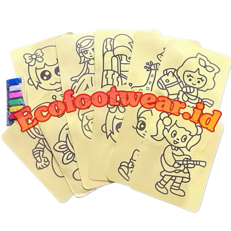 Kertas mewarnai per pcs melukis pasir ukuran sedang mainan mewarnai pasir pasiran edukasi anak kerta
