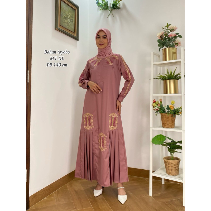 COD GAMIS BORDIR DIANA/ GAMIS BAHAN TOYOBO FODU/ GAMIS BORDIR BAHAN TOYOBO KEKINIAN/ GAMIS BORDIR DI