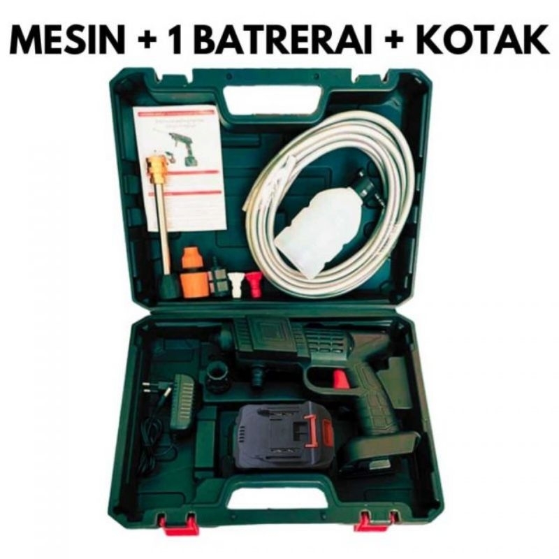 Alat Cuci Mobil & Motor /  Alat Cuci Mobil Motor Waser Portable 1 Baterai + Box / Alat Cuci Untuk Me