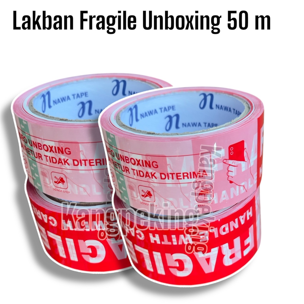 

LAKBAN FRAGILE MERAH DAN UNBOXING 2 IN 1 45 X 50 METER HARGA MURAH BERKUALITAS