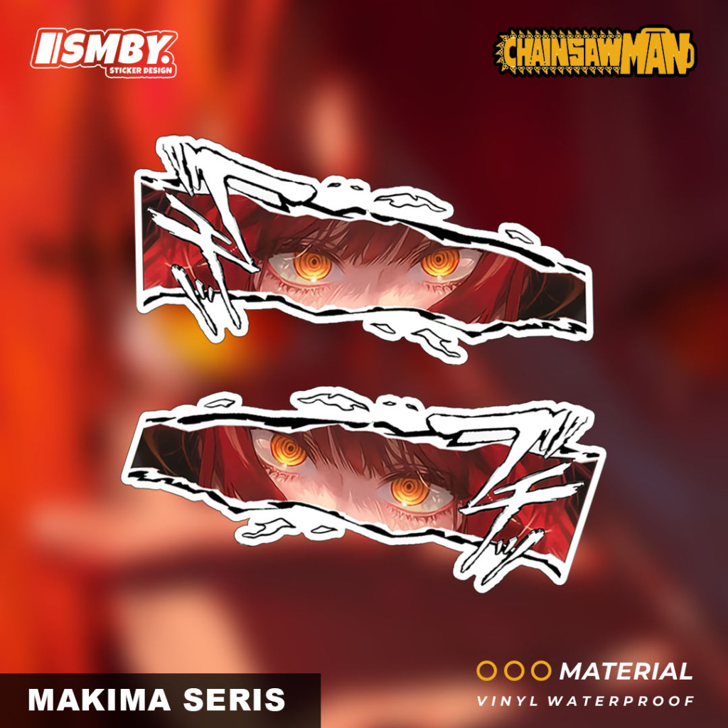 

Stiker Sticker Vinyl Waterproof Chainsaw Man Makima Seris