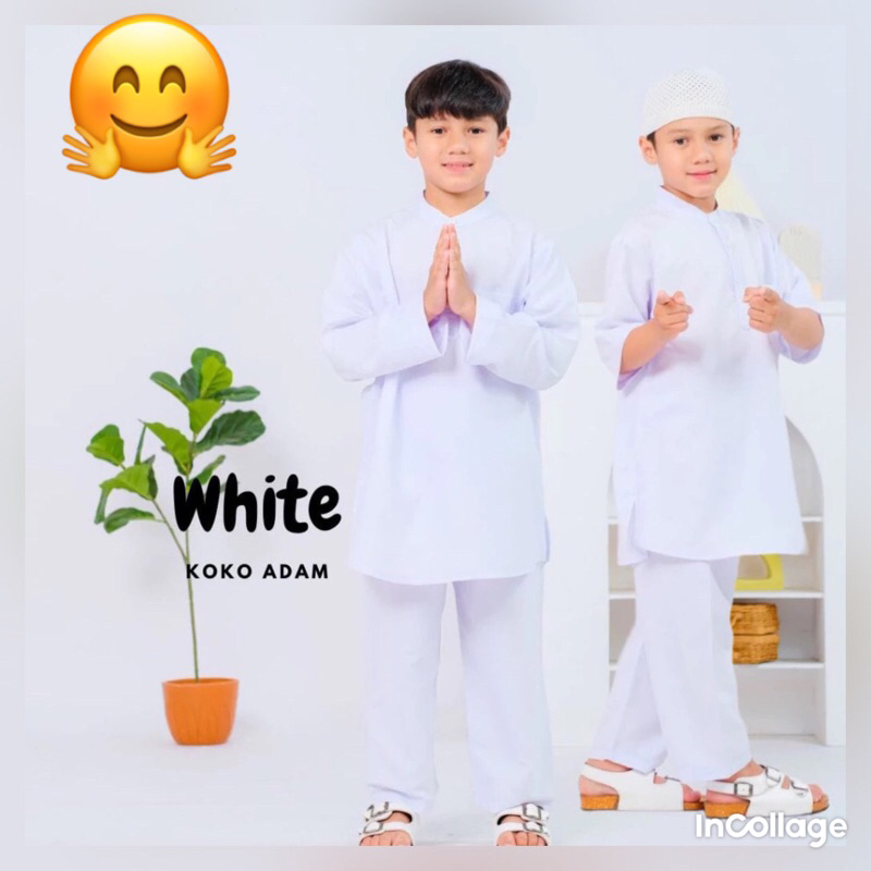 Baju koko anak laki-laki putih elegan Baju koko anak laki-laki putih murah Baju koko putih anak laki