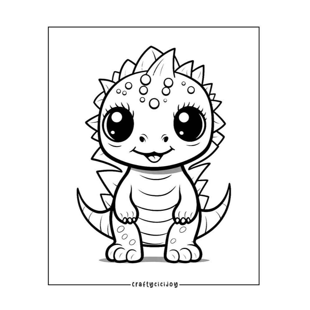 

20 Lembar halaman mewarnai anak dinosaurus sudah di print
