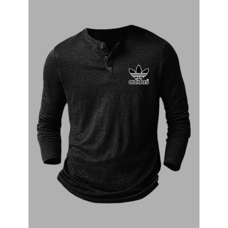 KAOS KANCING PANJANG LENGAN ADIDAS // KAOS PANJANG PRIA // KAOS PANJANG PRIA MASA KINI // KAOS PANJA