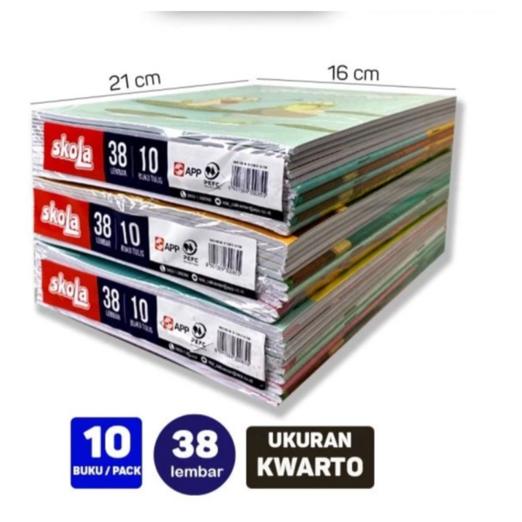 

BUKU TULIS 38 LEMBAR GARIS SKOLA BY SIDU NOTEBOOK SINAR DUNIA [10PCS]
