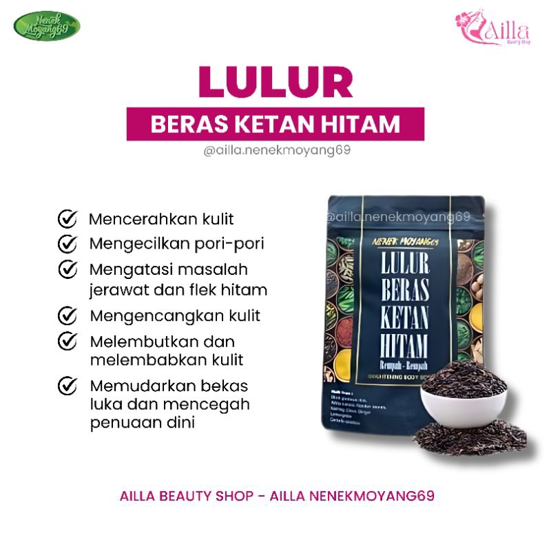 LULUR BERAS KETAN HITAM REMPAH-REMPAH (BRIGHTENING BODY SCRUBS) BY NENEKMOYANG69