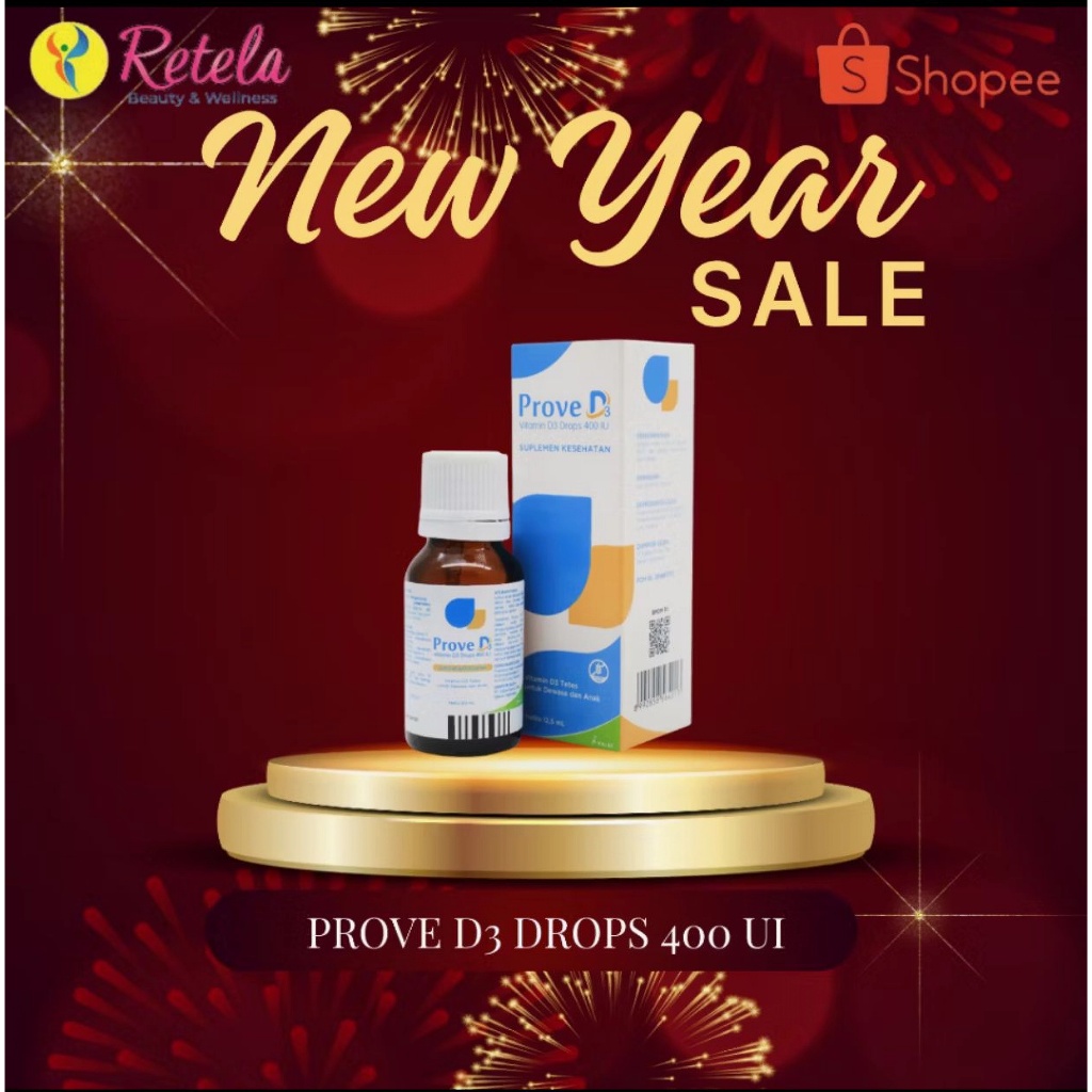 Prove D3 anak Drop-Vitamin D3 400 UI tetes 12.5 Ml untuk dewasa dan anak ORIGINAL QUALITY