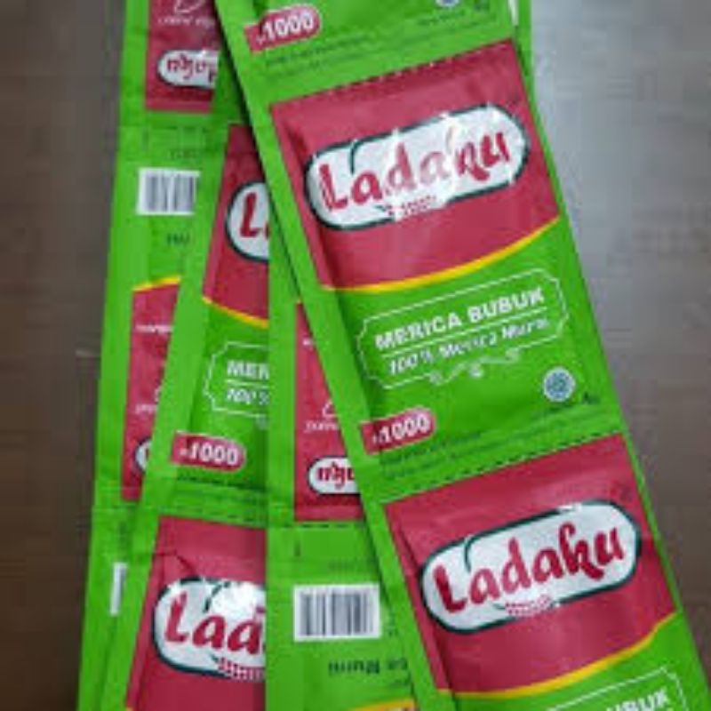 

LADAKU SACHET MERICA BUBUK KEMASAN EKONOMIS 1RENCENG 12PCS berat 4 gram per sachet