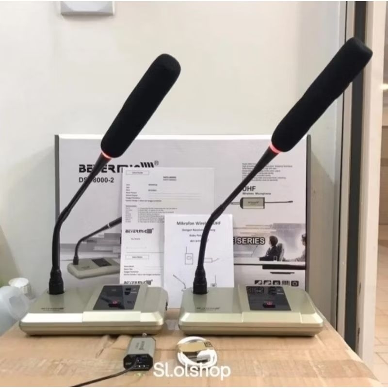 Mic Wireless Bayermic DSC8000-2/Microphone dsc-8000-2 Mic Meja /Mic Conference/Mic Mimbar Podium