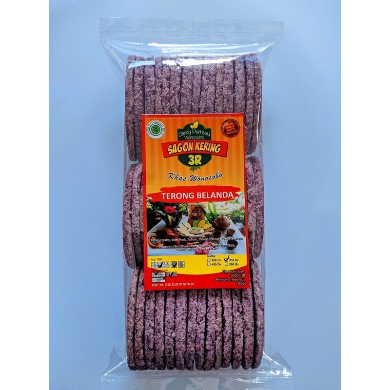 

Kue Sagon Kering 3R Dieng Wonosobo Rasa Terong Belanda Kemasan 330 gram Oval