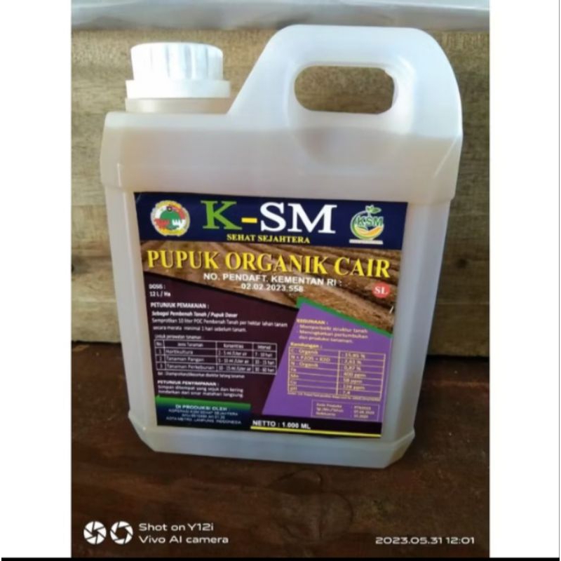 Pupuk Cair KSM Pupuk Organik Pembenah Tanah Penyubur Tanaman Pertanian dan Perikanan Tambak Udang Ik