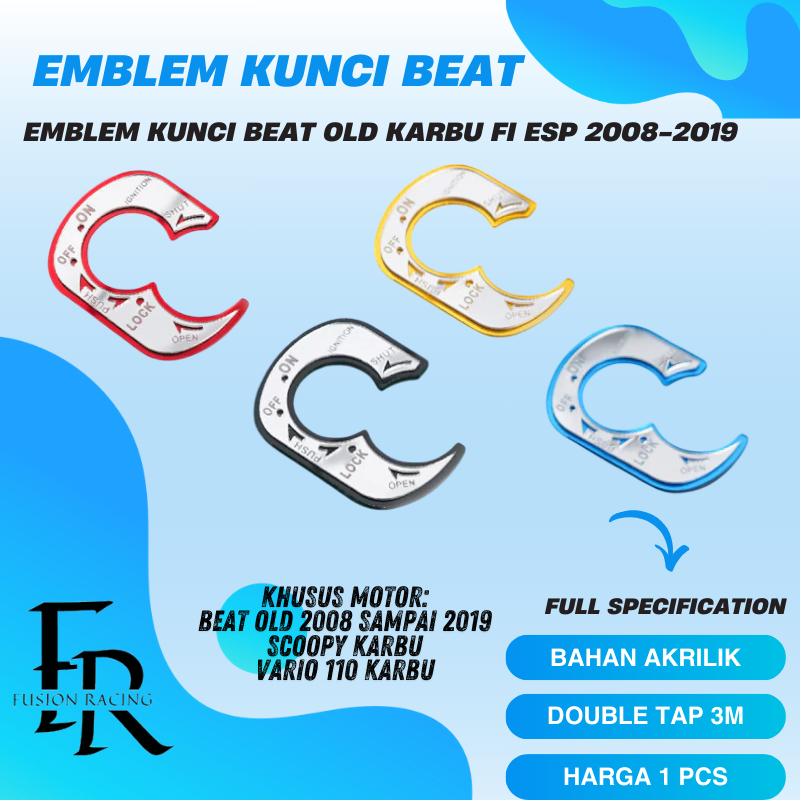 EMBLEM KUNCI MOTOR BEAT OLD KARBU FI ESP 2008-2019 SCOOPY KARBU VARIO 110 KARBU