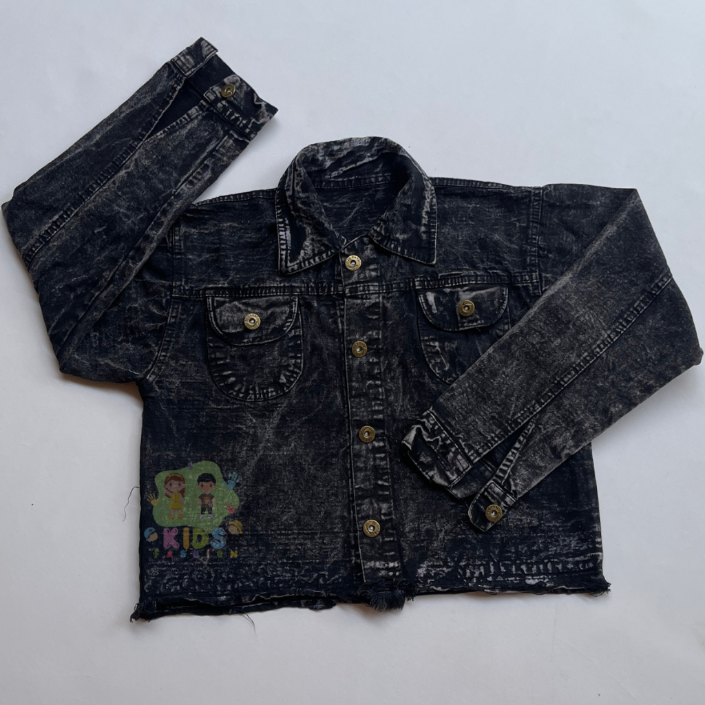 Jaket Jeans Labubu Anak Tanggung I Jaket Jeans Anak Perempuan Crop Top