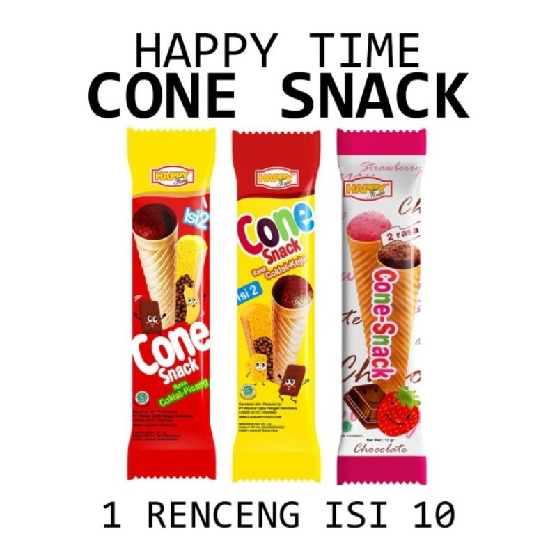 

Happy Time Cone Snack Serenceng isi 20 Pcs