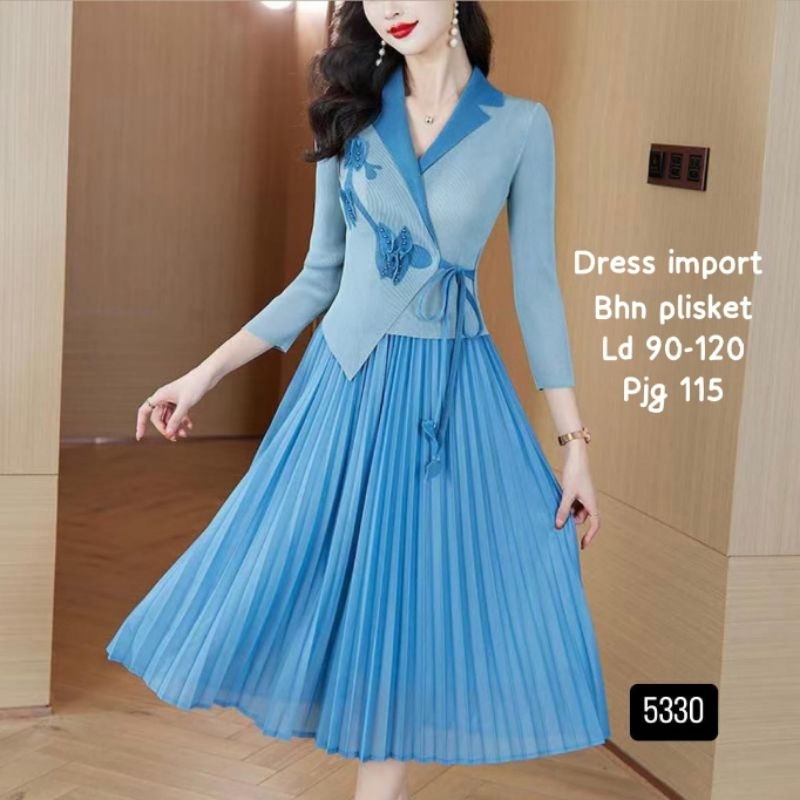 dress plisket premium // dress import // dress pesta