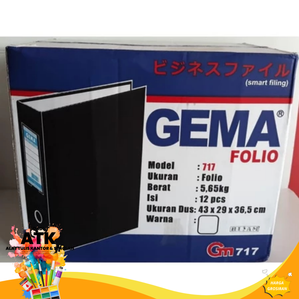 

Ordner GEMA GM-717 Folio 75 mm - Hitam (Dijual 1 Dus Isi 12 Pcs)