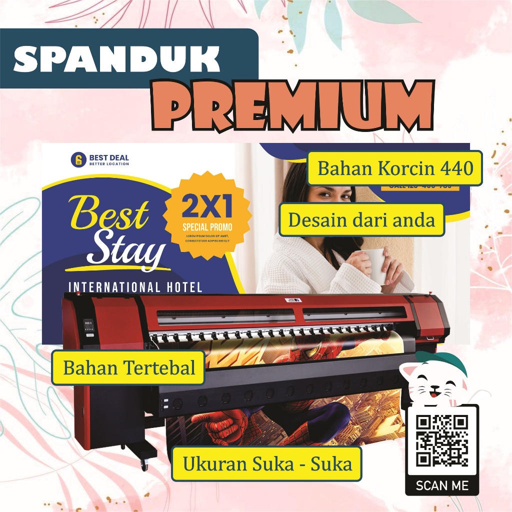 Spanduk Premium Bahan Korcin 440 | Spanduk Tebal | Tahan Lama