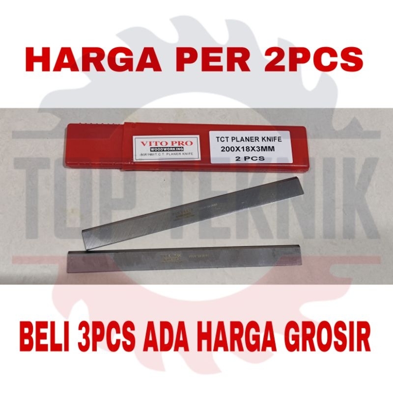 Pisau planer TCT VITO PRO 200 X 18 X 3mm - Pisau Pasah / serut / ketam kayu