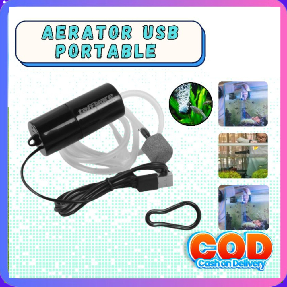 Pompa Udara Aquarium USB Aerator/ Akuarium Ikan Airator Gelembung/ Pompa Udara Aquarium Aerator
