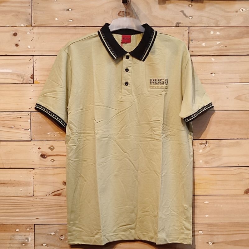 HUGO SELECTION ORIGINAL 004 Atasan Kaos Kerah Pria Bahan Tebal