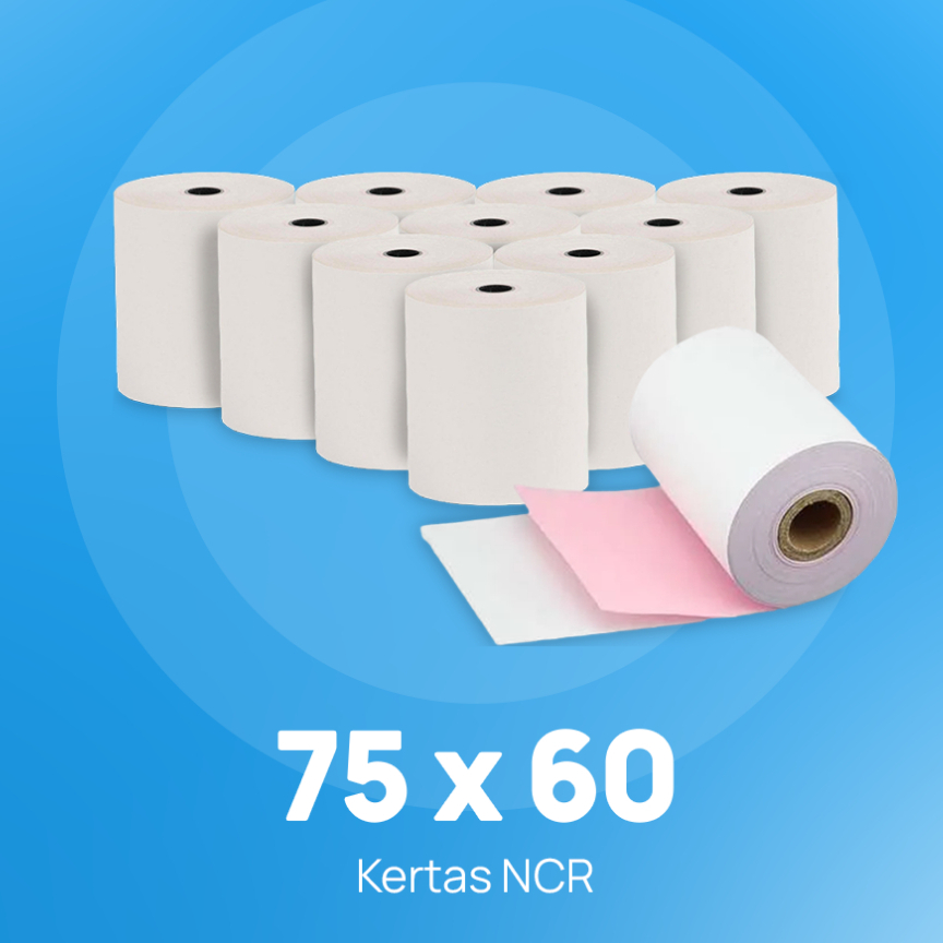 

[1 ROLL] KERTAS STRUK KASIR NCR 2 ply 75 x 60 mm | PAPER THERMAL ROLL