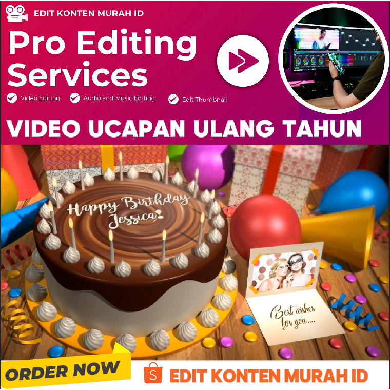 Edit Video Ucapan Ulang Tahun cocok untuk kejutan ulang tahun dan hadiah digital spesial.