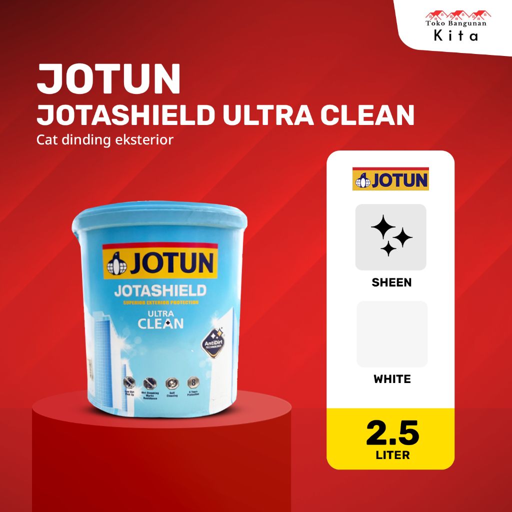 Jotun Jotashield Ultra Clean - Cat tembok eksterior (2,5 liter)