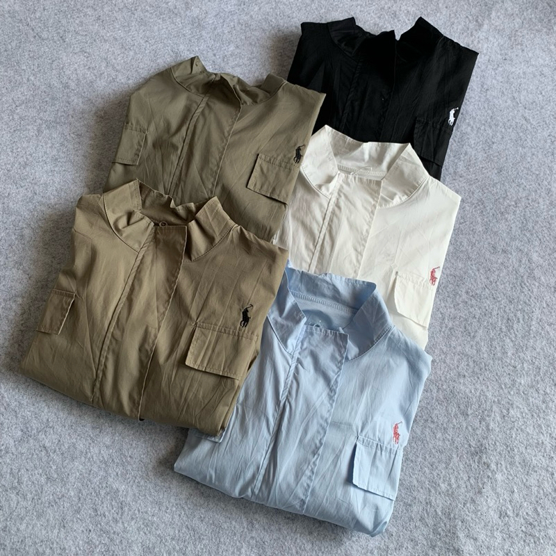 Jaket Zipper POLO Turtleneck Karet Bawah Katun Poplin 008