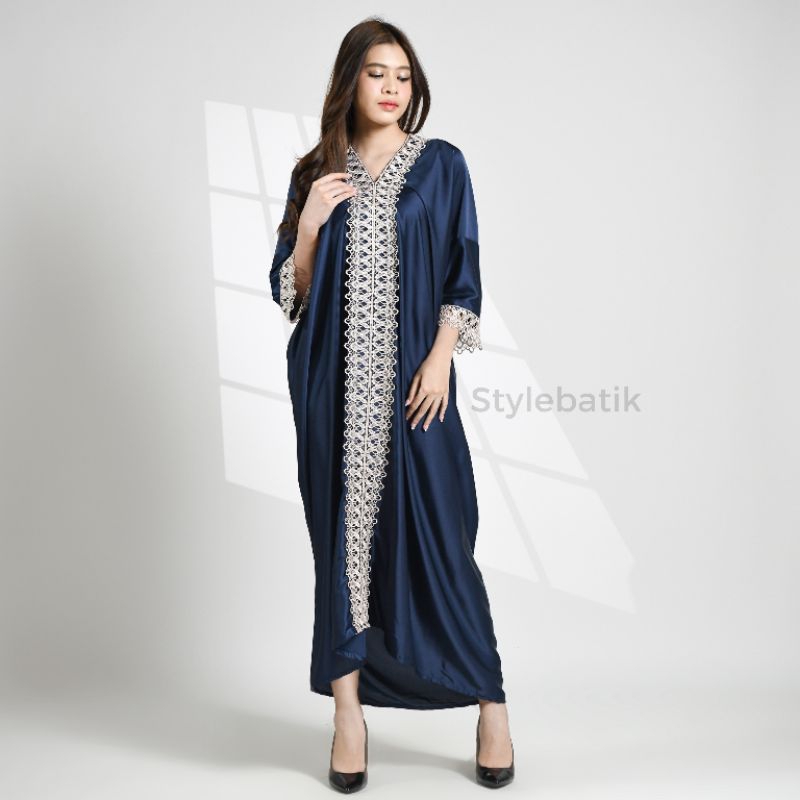 Keysha dress bahan Armani silk premium || kaftan dress lebaran