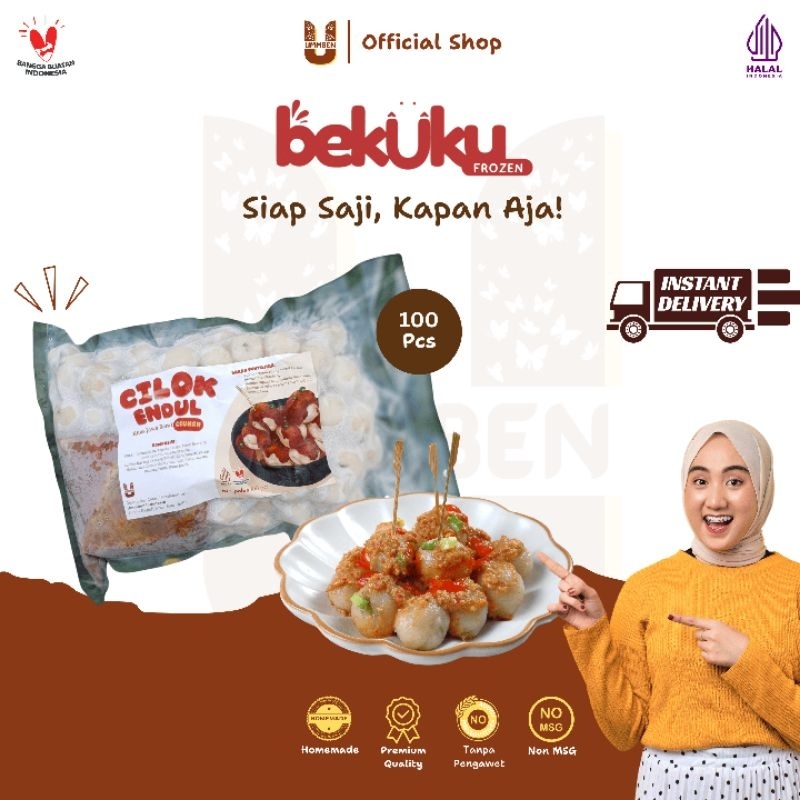 

BEKUKU Ummben Cilok Bumbu Kacang Frozen 100pcs Cemilan Enak Homemade Halal varian Polos Tetelan Keju