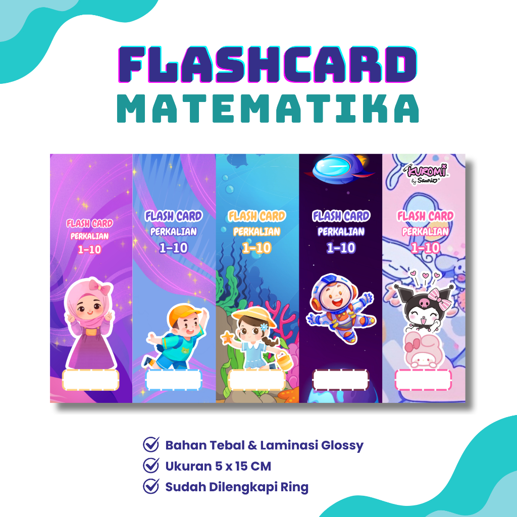 FLASHCARD TABEL PERKALIAN PEMBAGIAN PENGURANGAN DAN PENJUMLAHAN MATEMATIKA